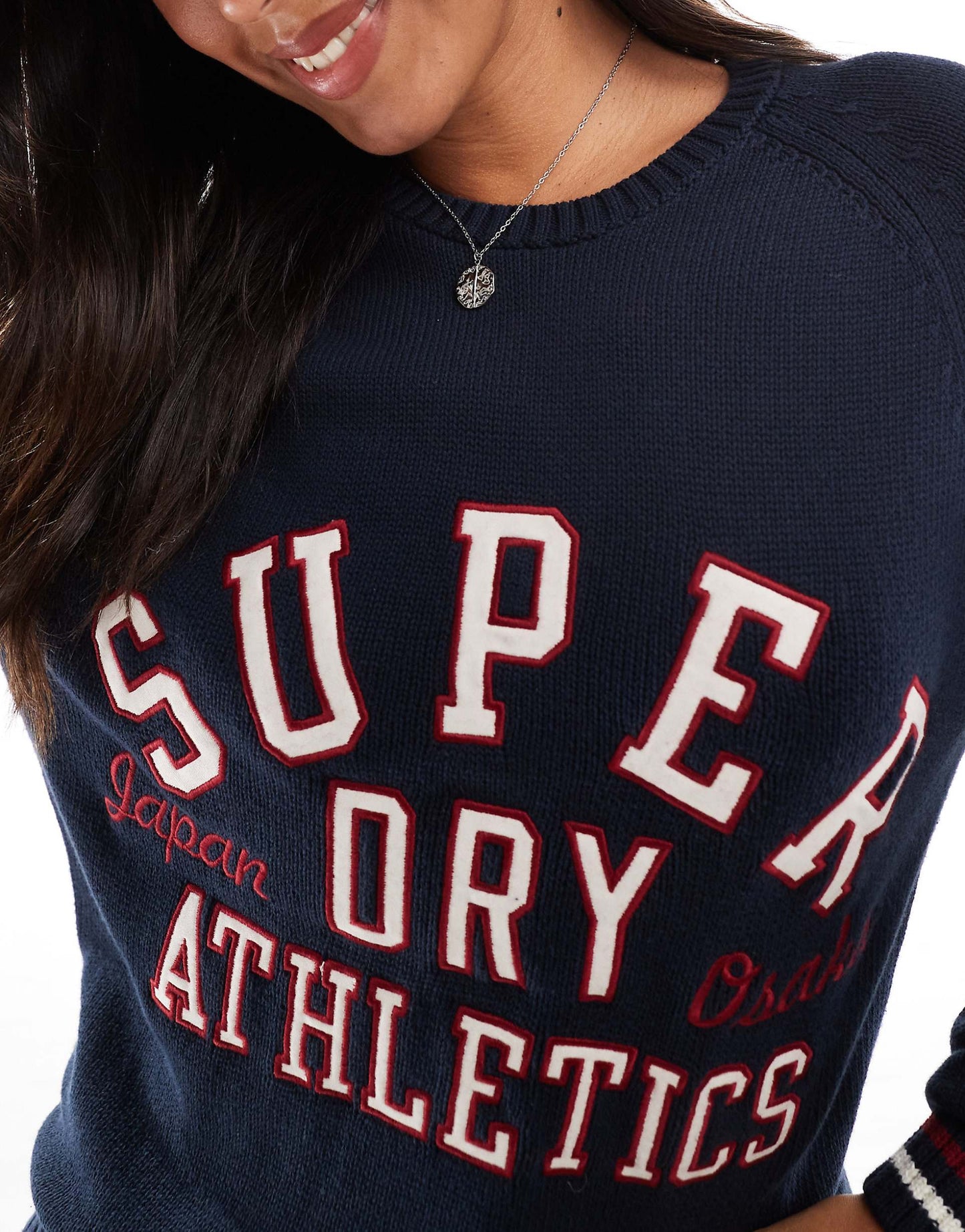 Slouchy Knitted Graphic Crew Jumper