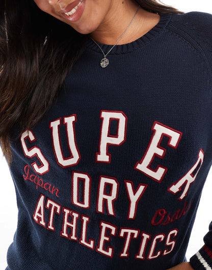 Slouchy Knitted Graphic Crew Jumper