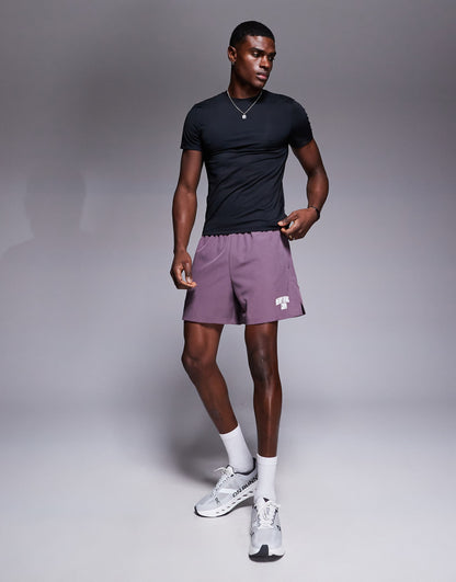 7 Inch Wide Leg Quick Dry Graphic Training Shorts With Towel Loop And Zip Pockets
