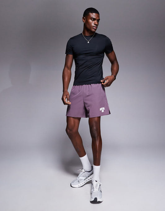 7 Inch Wide Leg Quick Dry Graphic Training Shorts With Towel Loop And Zip Pockets