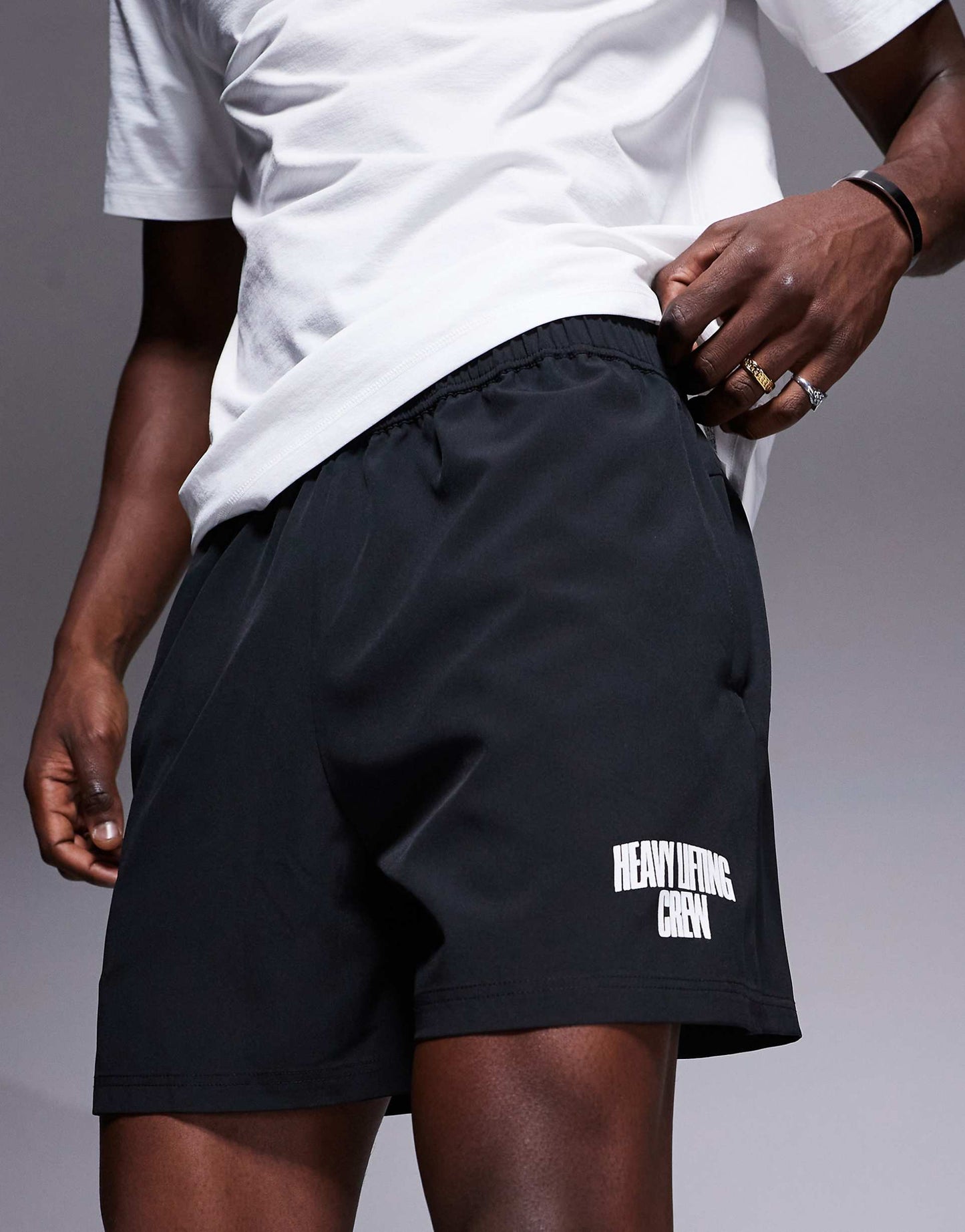 7 Inch Wide Leg Quick Dry Graphic Training Shorts With Towel Loop And Zip Pockets