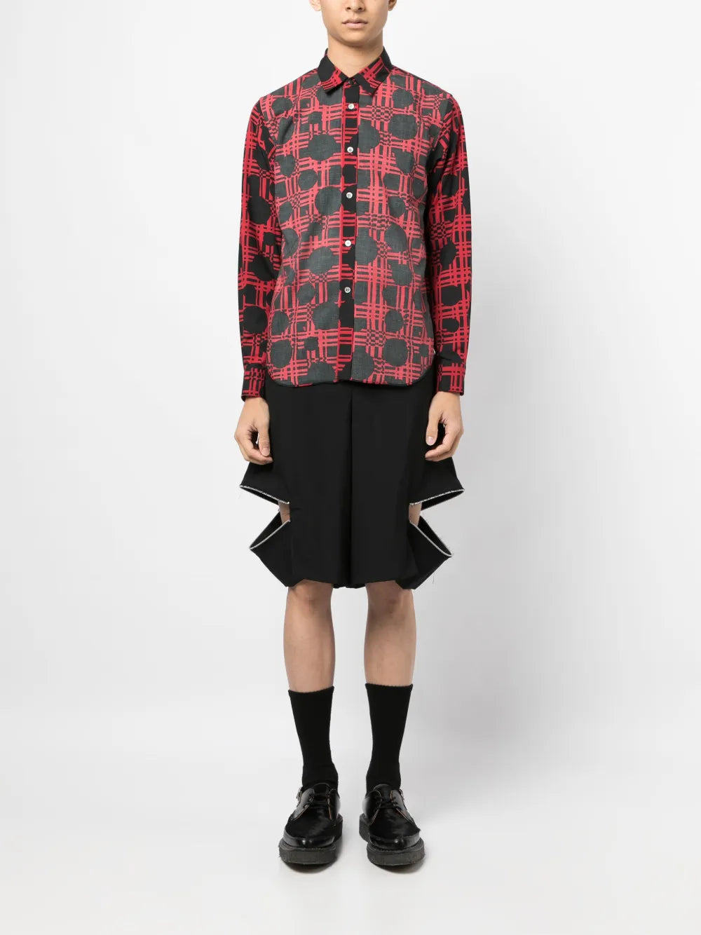 Graphic-Print Classic-Collar Shirt