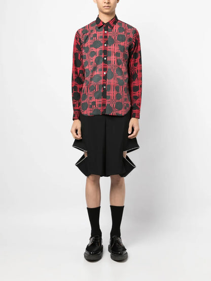 Graphic-Print Classic-Collar Shirt