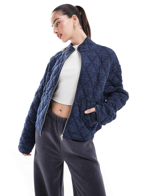 Quilted Zip Through Jacket