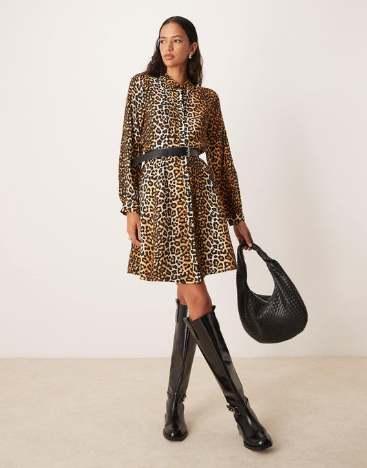 Flippy Hem Mini Shirt Dress