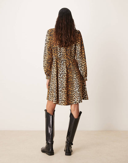 Flippy Hem Mini Shirt Dress