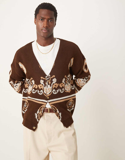 Oversized Boxy Dropped Shoulder Cardigan