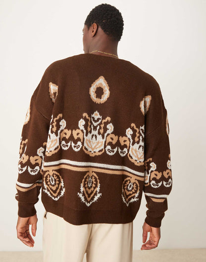 Oversized Boxy Dropped Shoulder Cardigan