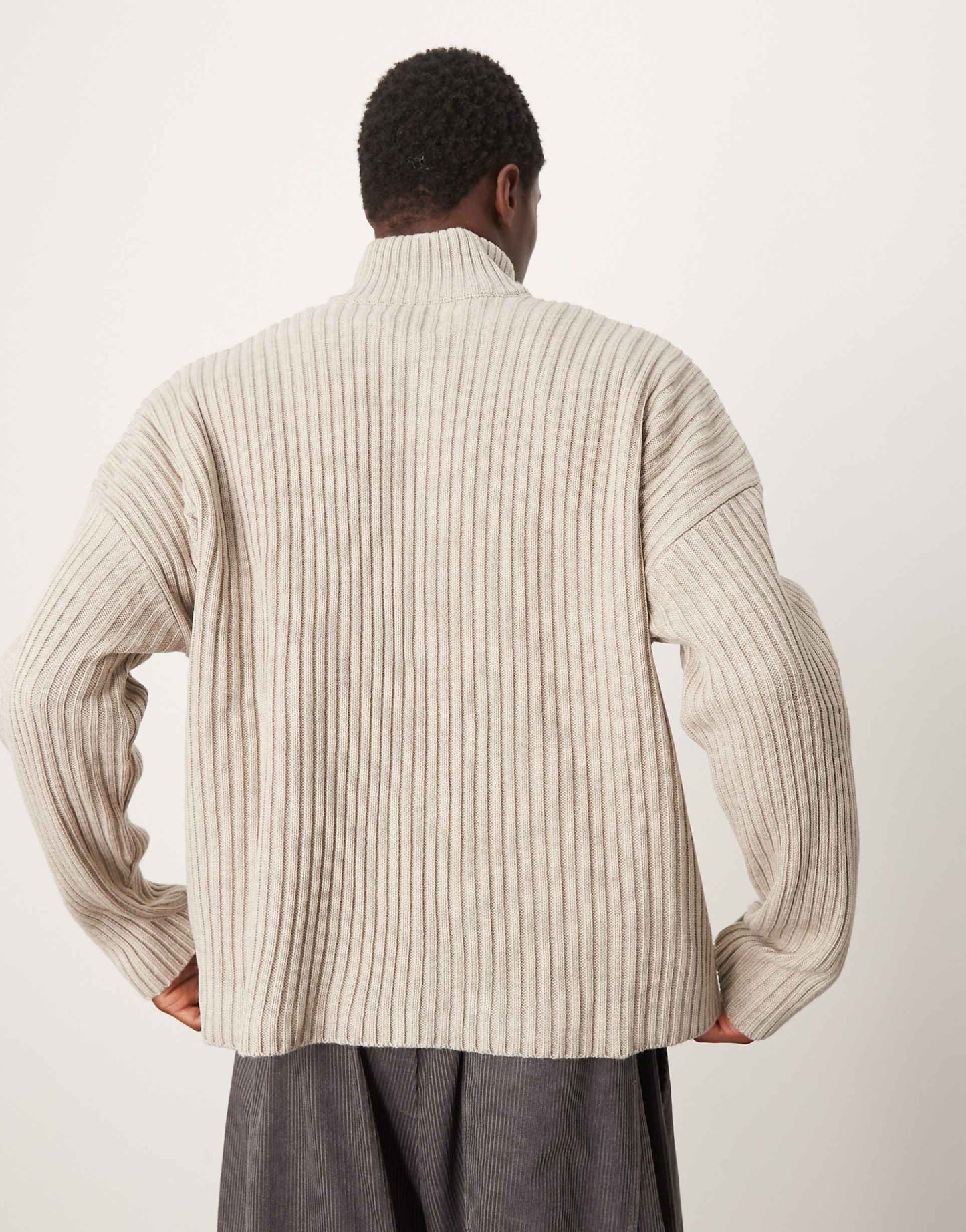 Knitted Oversized Boxy Half Zip Jumper