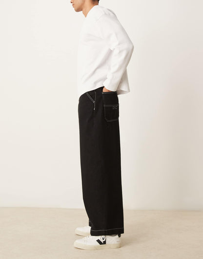 Baggy Balloon Jeans With Contrast Stitching
