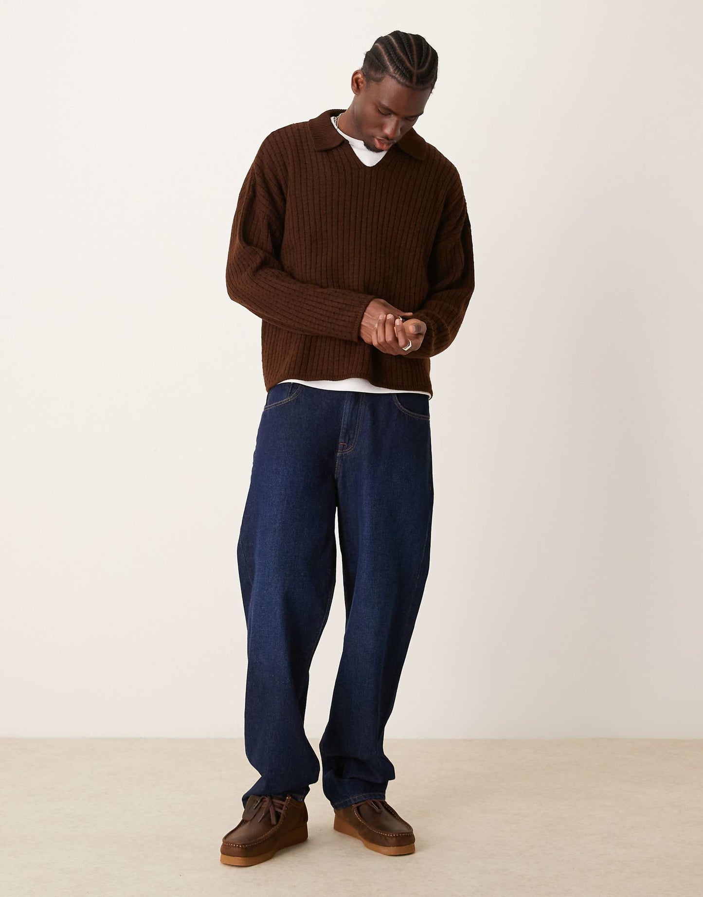 Knitted Oversized Boxy Jumper With Dropped Shoulder
