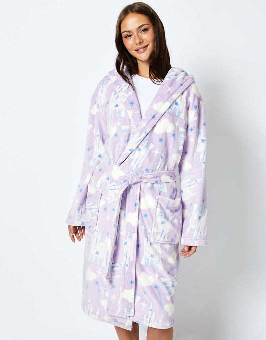 London Disney Living In A Fantasy Print Dressing Gown