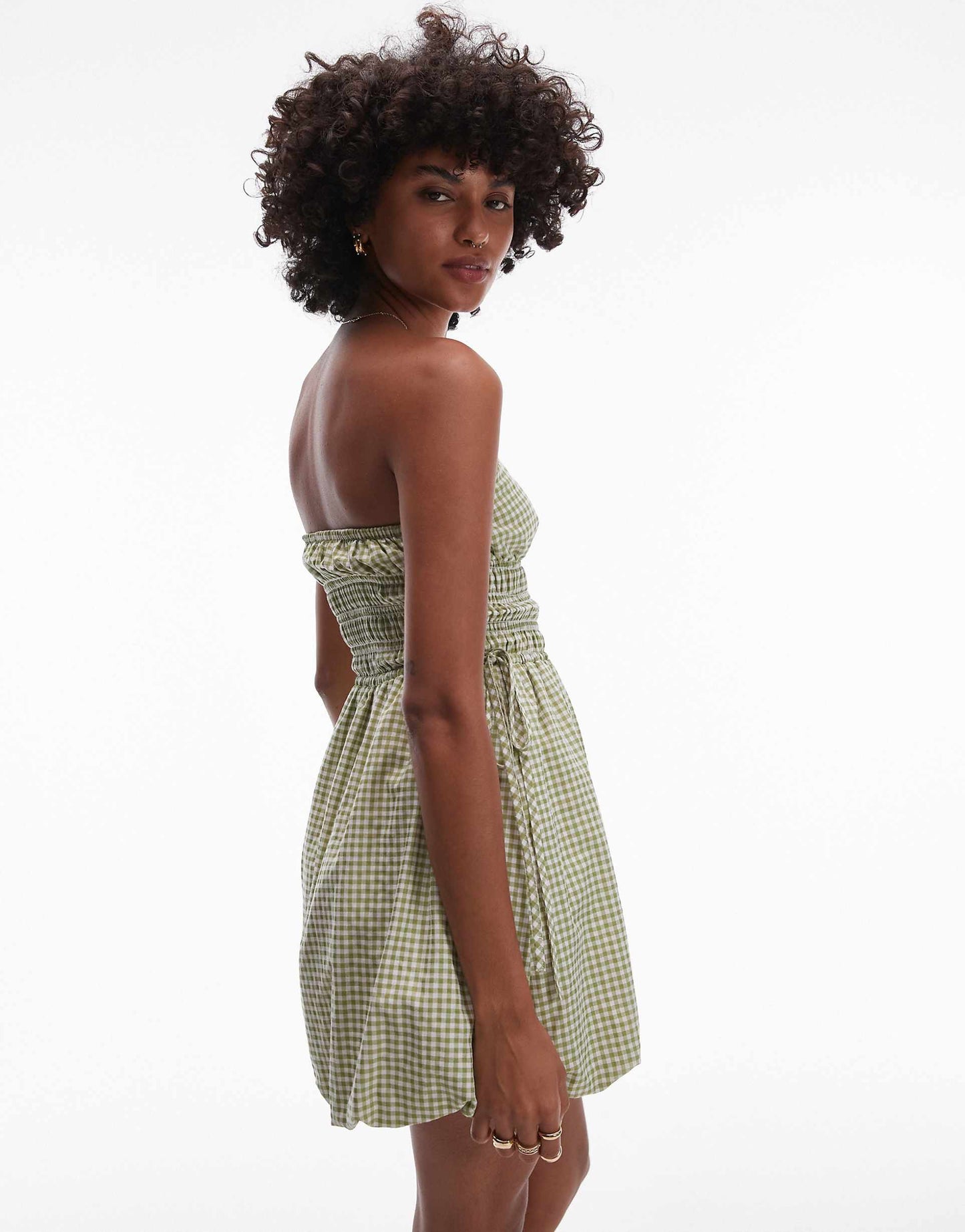 Lana Gingham Bubble Mini Dress