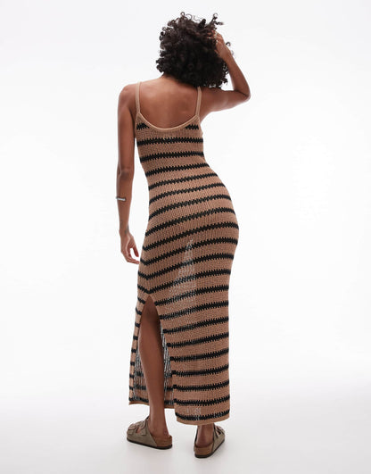 Sol Stripe Knit Maxi Beach Dress