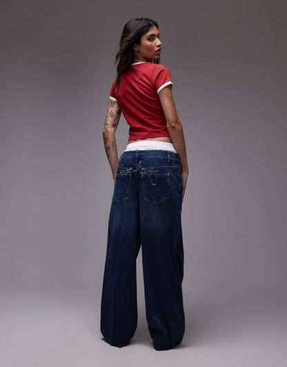 The Classic Wide Leg Low Rise Jeans