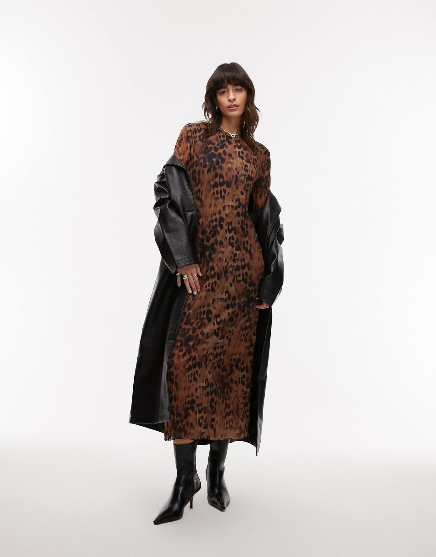 Crinkle Bambi Print Midaxi Dress