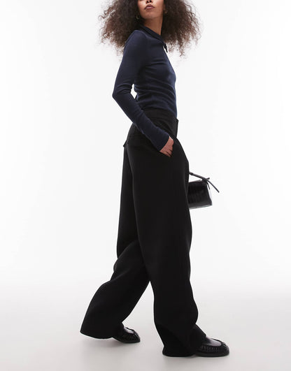 Co Ord Slouchy Clean Waist Band Tailored Trouser