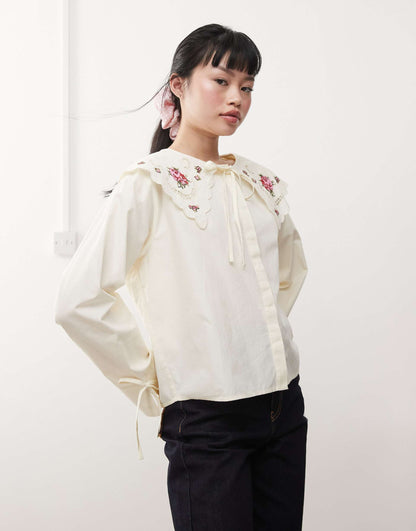 Embroidered Collar Shirt