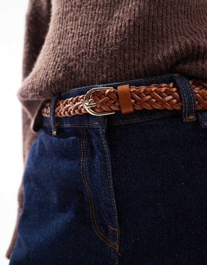 Plaited Faux Leather Belt