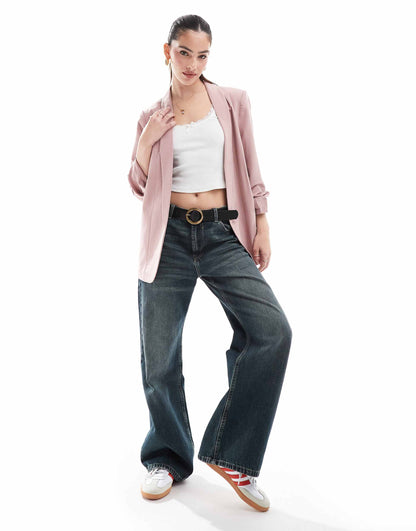 Ruched Sleeve Blazer