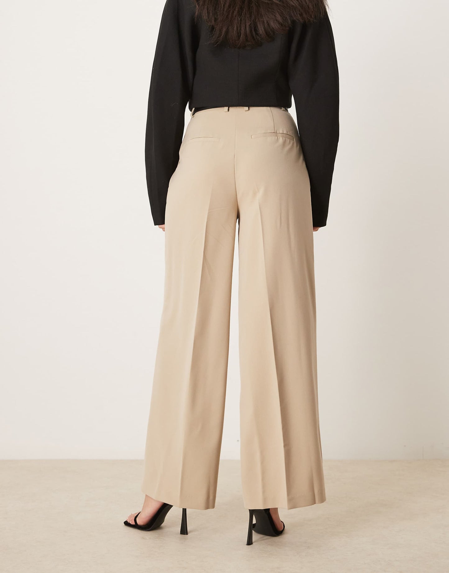 Tailored Relaxed Trousers With Faux Leather Belt