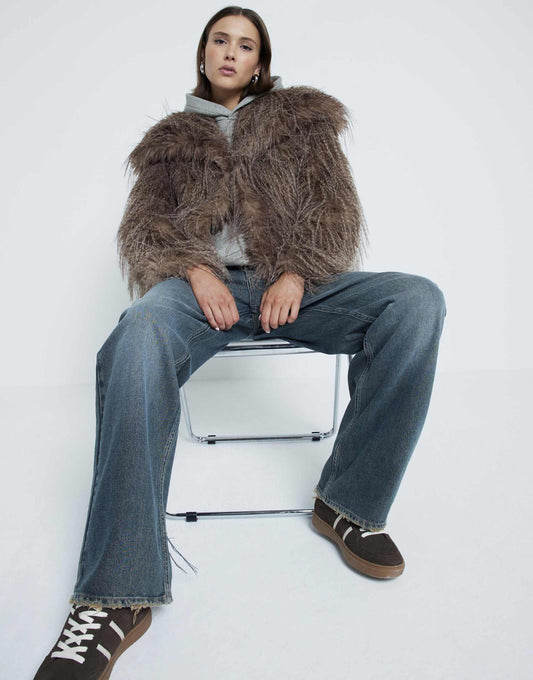Shaggy Faux Fur Coat