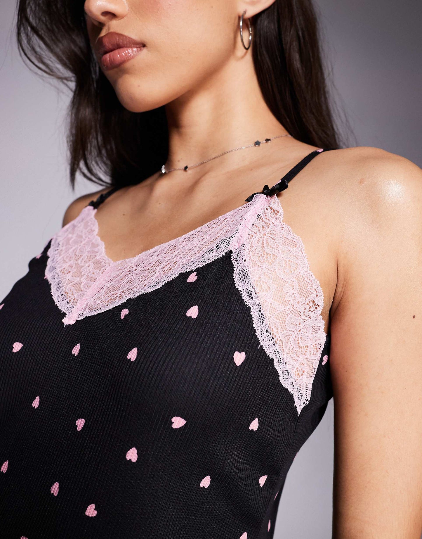 Heart Print Cami And Trouser Pyjama Set