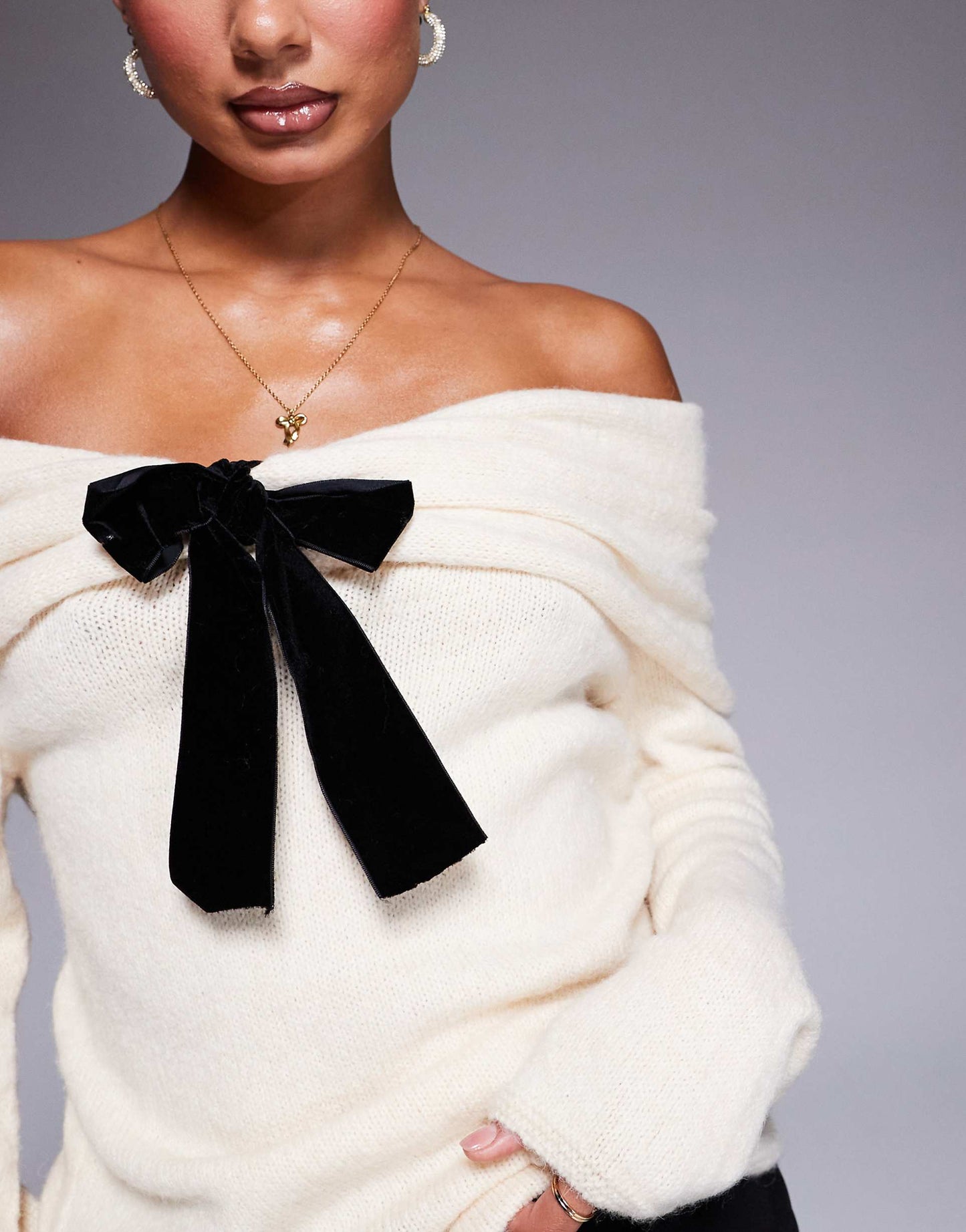 Bardot Bow Jumper