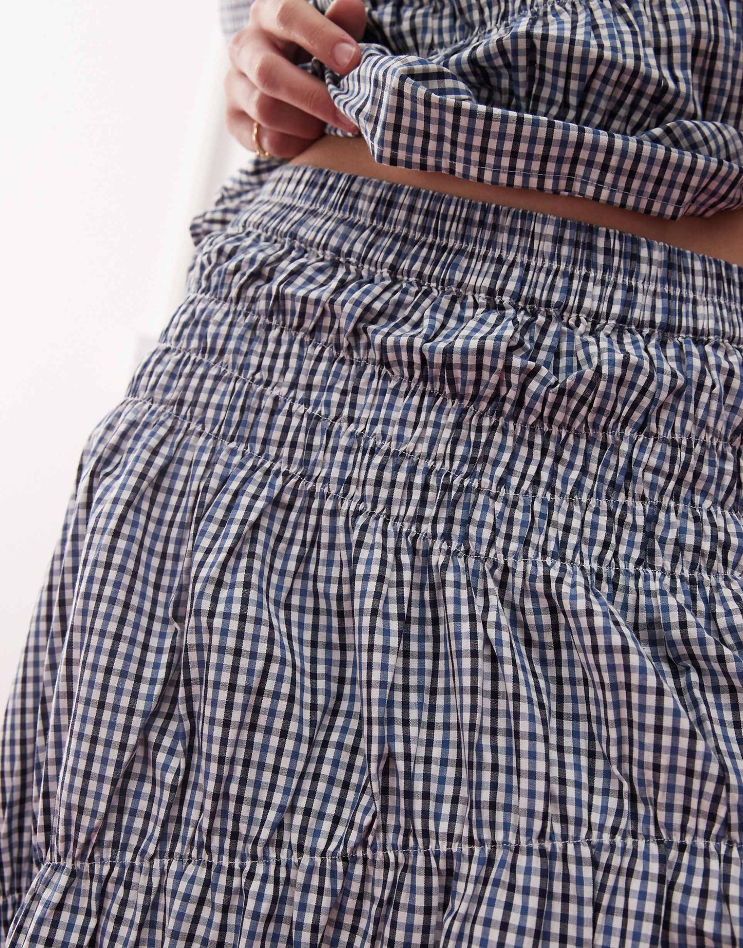 Midi Western Skirt With Ruching Detail