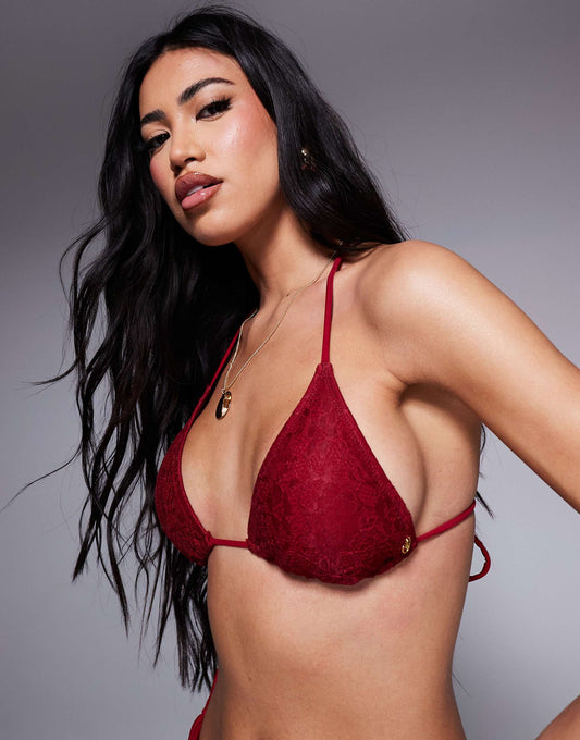 Lace Triangle Bikini Top