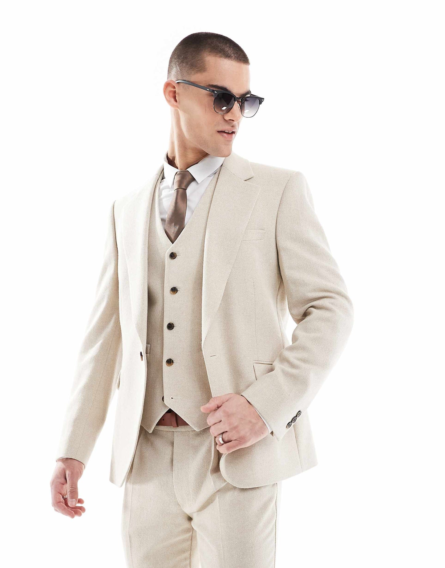 Skinny Wool Blend Suit