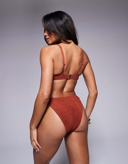 Amalfi Stripe Texture Tanga Bikini Bottom