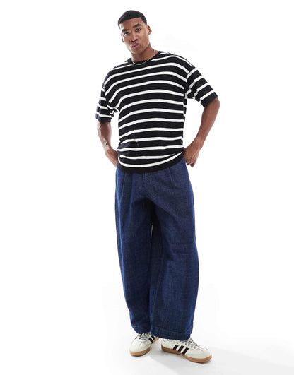 Oversized Knitted Stripe T-Shirt
