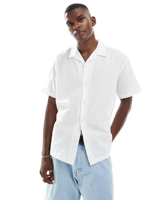 Revere Collar Linen Shirt