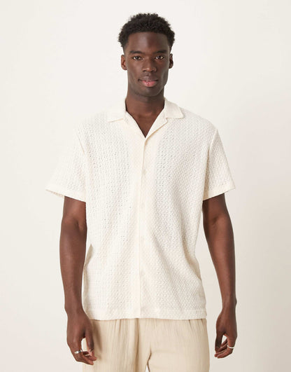 Textured Revere Collar Shirt