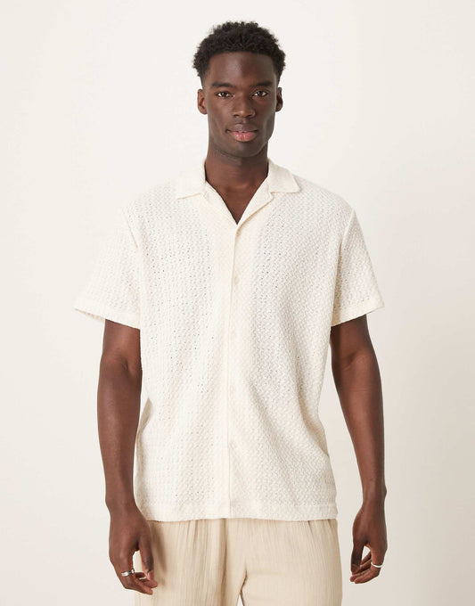 Textured Revere Collar Shirt