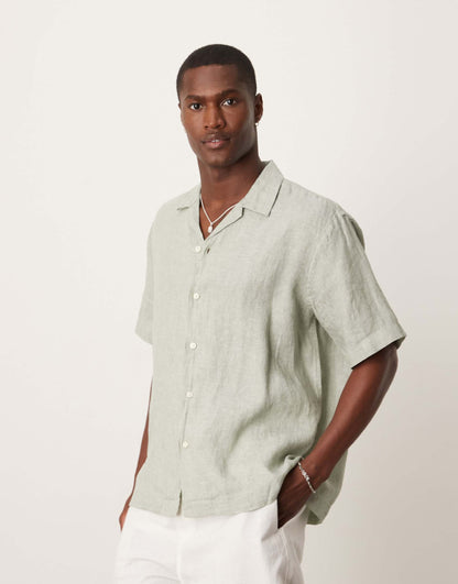 Linen Revere Collar Shirt