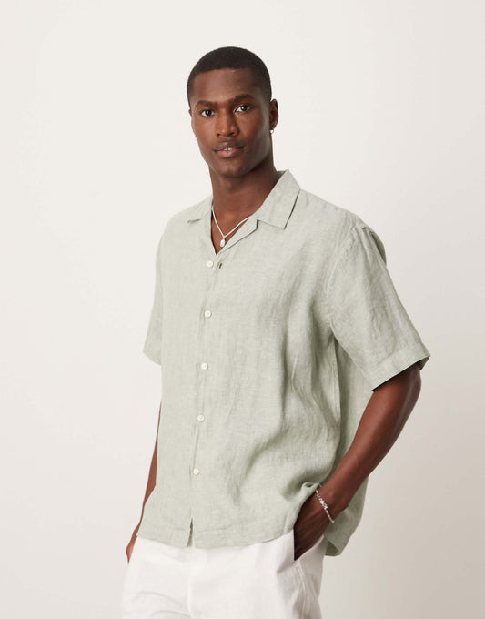 Linen Revere Collar Shirt