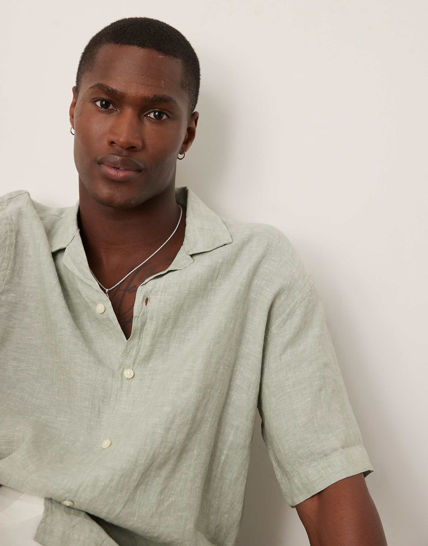 Linen Revere Collar Shirt