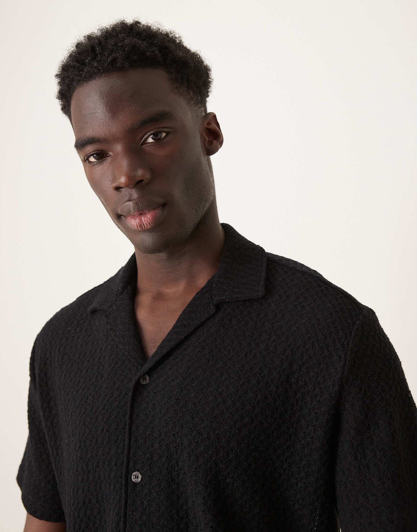 Textured Revere Collar Shirt