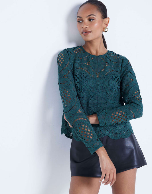 Long Sleeve Lace T-Shirt