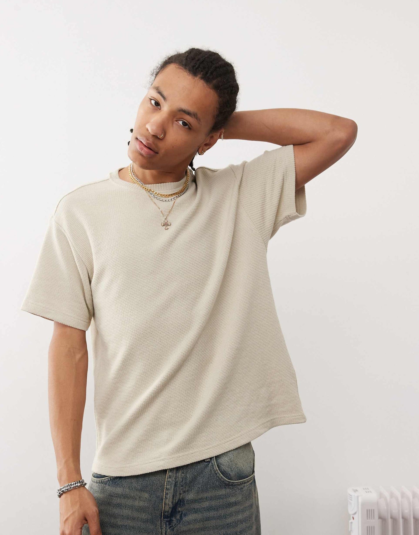 Waffle Knit Oversized T-Shirt