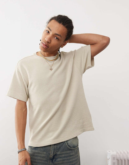 Waffle Knit Oversized T-Shirt