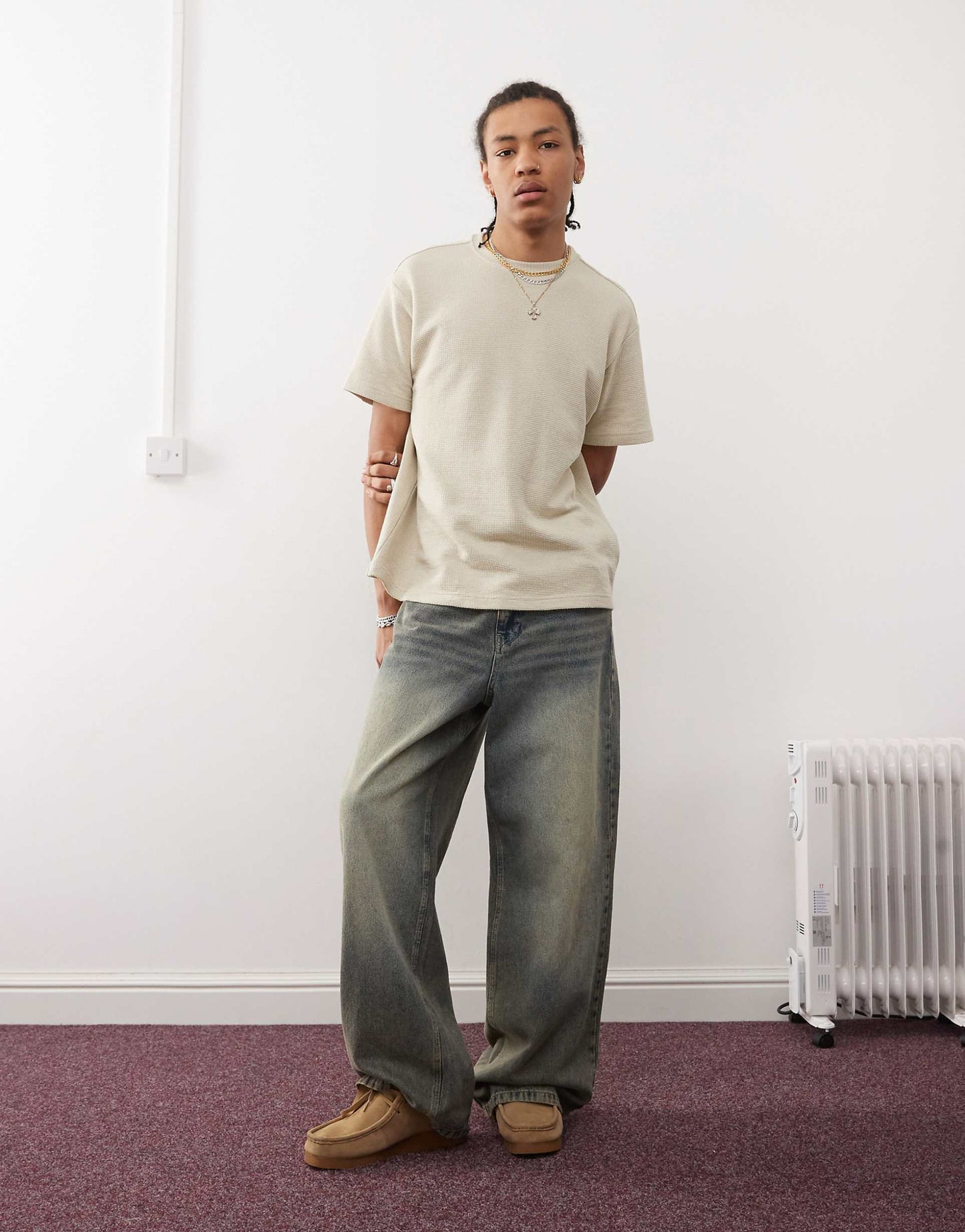 Waffle Knit Oversized T-Shirt