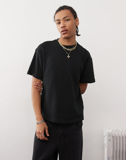 Waffle Knit Oversized T-Shirt