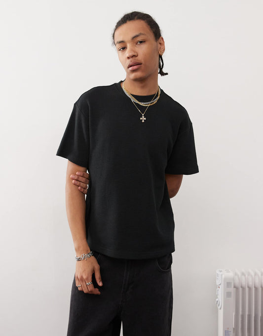 Waffle Knit Oversized T-Shirt