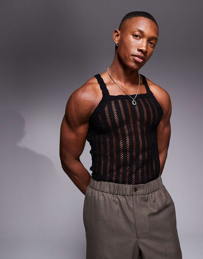 Muscle Fit Vest With Square