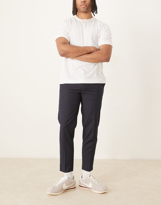 Smart Tapered Trousers With Side Piping