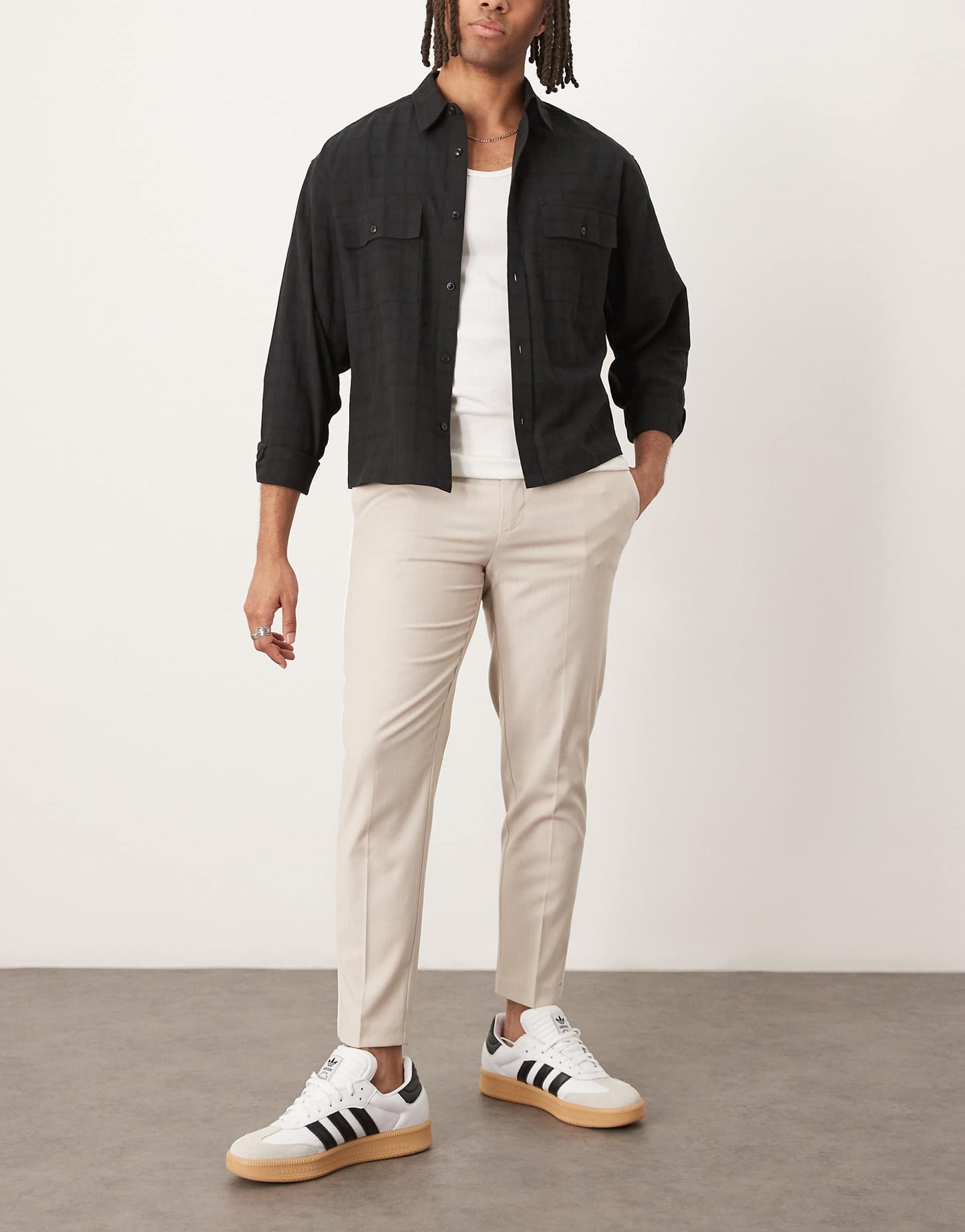 Smart Tapered Trousers With Side Piping