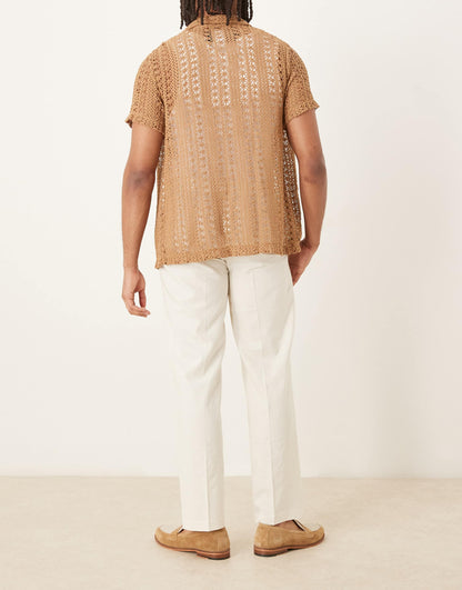 Smart Straight Leg Linen Blend Trousers